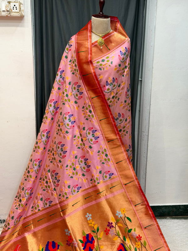 Single muniya border soft silk all over