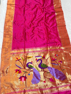 Tripal Muniya with Checks (View 3) - Shubham Paithani Yeola - Angle 3