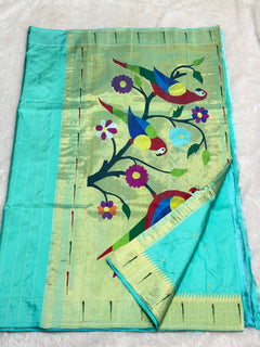 Single Muniya Paithani - Shubham Paithani Yeola - Angle 1