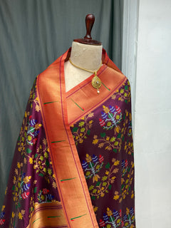 Single muniya border soft silk all over - Angle 2