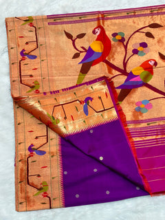 Parrot Peacock Border - Shubham Paithani Yeola - Angle 1