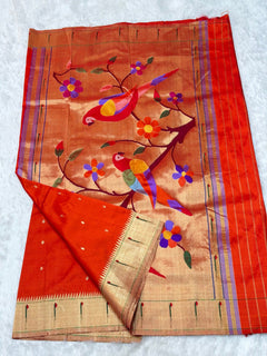 Single Muniya Paithani - Shubham Paithani Yeola - Angle 1