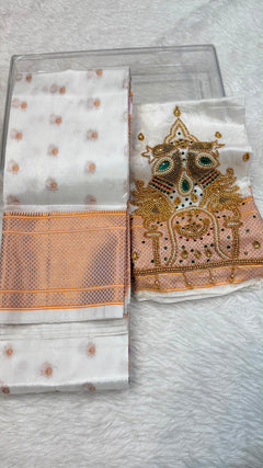 Kalanjali with Ari Work - Shubham Paithani Yeola - Angle 1