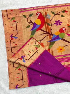 Parrot Peacock Border - Shubham Paithani Yeola - Angle 1