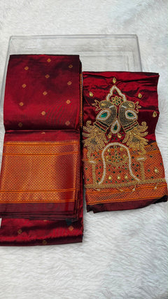 Kalanjali with Ari Work - Shubham Paithani Yeola - Angle 1