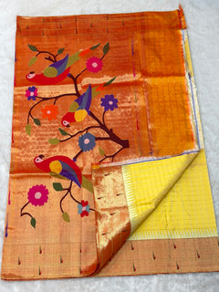 Tripal Muniya with Checks - Shubham Paithani Yeola - Angle 1