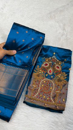 Kalanjali with Ari Work - Shubham Paithani Yeola - Angle 1