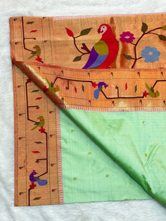 Parrot Peacock Border - Shubham Paithani Yeola - Angle 1
