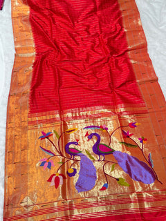 Tripal Muniya with Checks (View 3) - Shubham Paithani Yeola - Angle 3