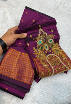Kalanjali with Ari Work - Shubham Paithani Yeola - Angle 1