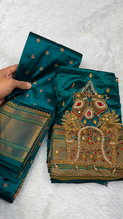 Kalanjali with Ari Work - Shubham Paithani Yeola - Angle 1