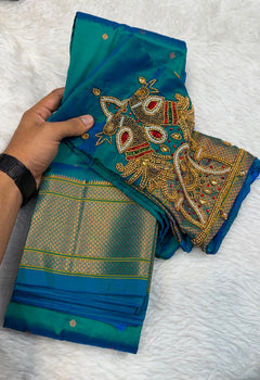 Kalanjali with Ari Work - Shubham Paithani Yeola - Angle 1