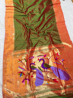 Tripal Muniya with Checks (View 3) - Shubham Paithani Yeola - Angle 3
