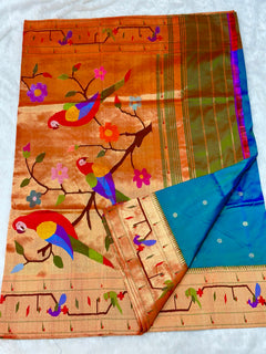 Parrot Peacock Border - Shubham Paithani Yeola - Angle 1