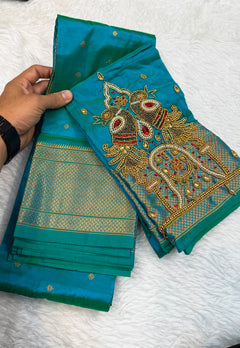 Kalanjali with Ari Work - Shubham Paithani Yeola - Angle 1