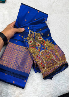 Kalanjali with Ari Work - Shubham Paithani Yeola - Angle 1