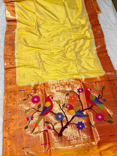 Tripal Muniya with Checks (View 3) - Shubham Paithani Yeola - Angle 3