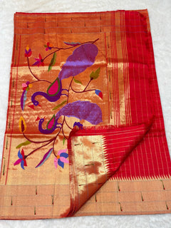 Tripal Muniya with Checks - Shubham Paithani Yeola - Angle 1