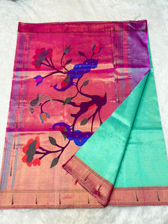 Single Muniya Paithani - Shubham Paithani Yeola - Angle 1
