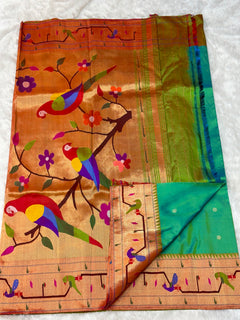 Parrot Peacock Border - Shubham Paithani Yeola - Angle 1