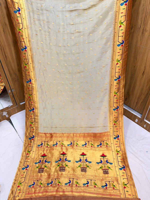 Viscose Soft Silk Parrot Peacock Border