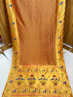 Viscose Soft Silk Parrot Peacock Border - Shubham Paithani Yeola - Angle 1