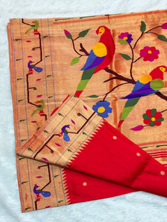Parrot Peacock Border - Shubham Paithani Yeola - Angle 1