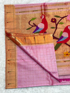 Single Muniya Paithani (View 2) - Shubham Paithani Yeola - Angle 2