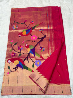 Single Muniya Paithani - Shubham Paithani Yeola - Angle 1