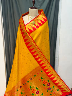 Temple border Irkal tissue paithani - Angle 1