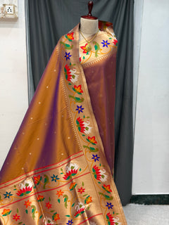 Soft silk swan and parrot border - Angle 1