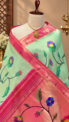 All over brocade paithani pure silk with single muniya border ❤️😍 - Angle 3