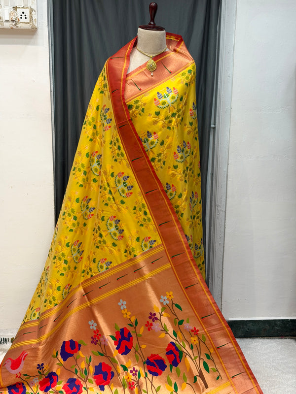 Single muniya border soft silk all over