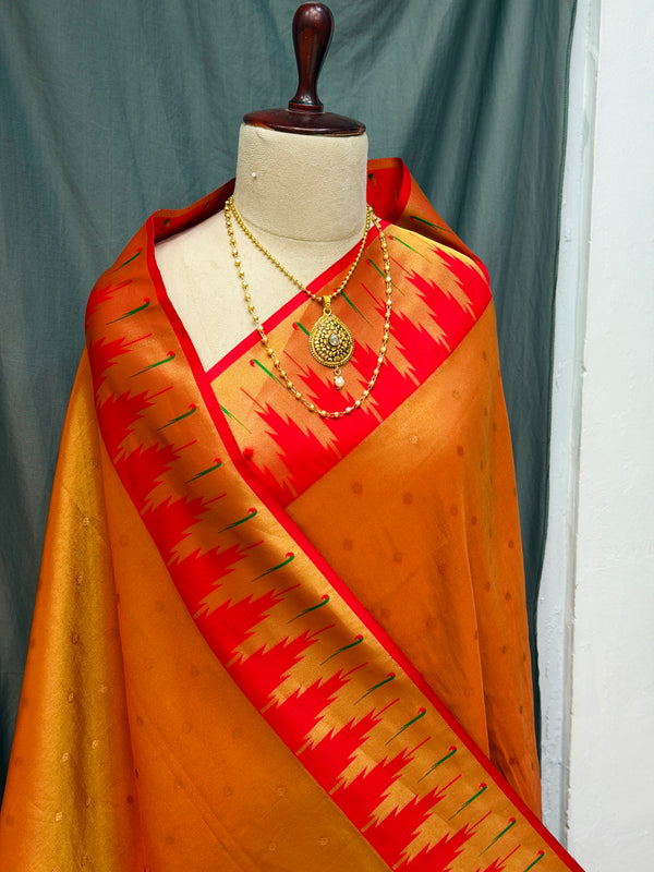 Temple border Irkal tissue paithani