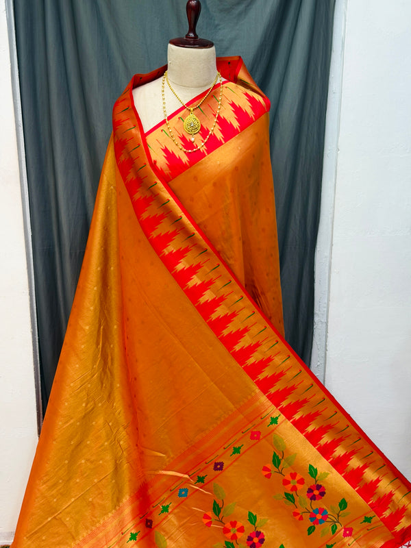 Temple border Irkal tissue paithani