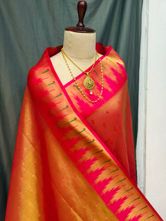 Temple border Irkal tissue paithani - Angle 2
