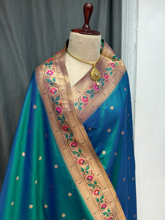 Soft silk Asawali border - Angle 2