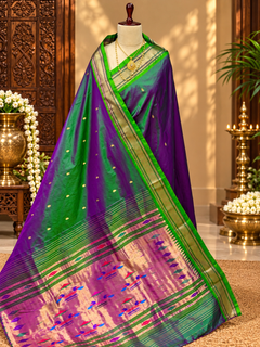 Traditional Yeola paithani - Angle 1