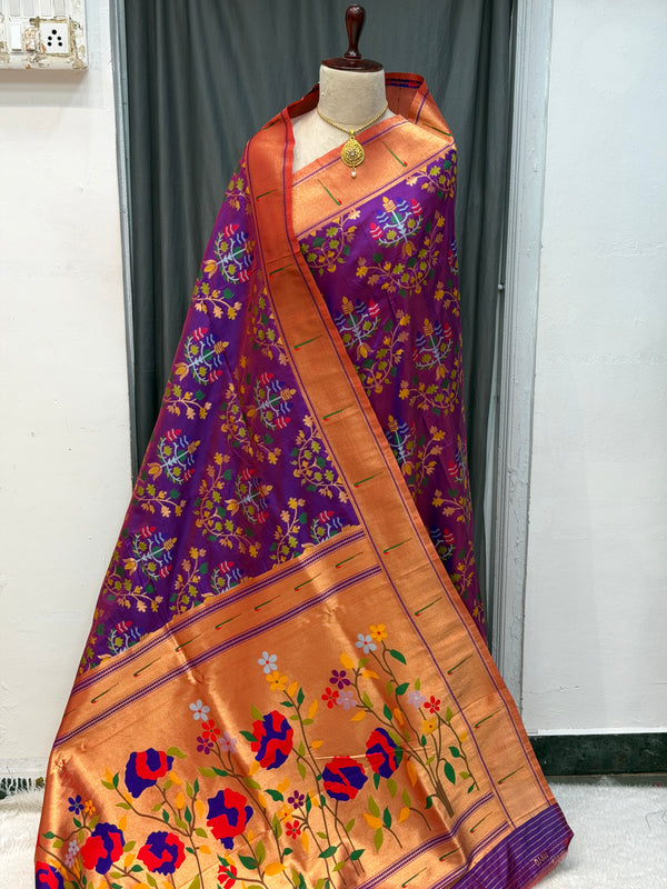 Single muniya border soft silk all over