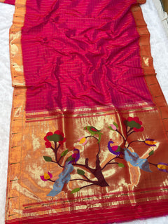 Single Muniya Paithani (View 2) - Shubham Paithani Yeola - Angle 2