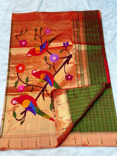 Single Muniya Paithani - Shubham Paithani Yeola - Angle 1