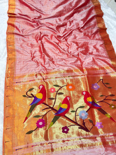 Single Muniya Paithani (View 3) - Shubham Paithani Yeola - Angle 3
