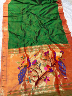 Single Muniya Paithani - Shubham Paithani Yeola - Angle 1