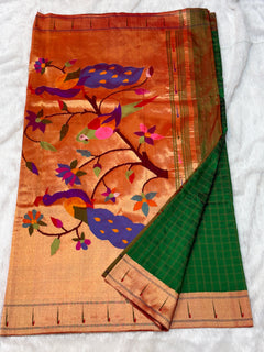 Single Muniya Paithani (View 2) - Shubham Paithani Yeola - Angle 2