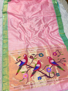 Single Muniya Paithani (View 3) - Shubham Paithani Yeola - Angle 3