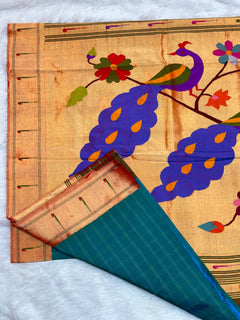 Single Muniya Paithani (View 2) - Shubham Paithani Yeola - Angle 2