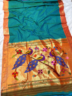 Single Muniya Paithani (View 3) - Shubham Paithani Yeola - Angle 3