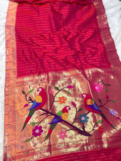 Single Muniya Paithani (View 3) - Shubham Paithani Yeola - Angle 3