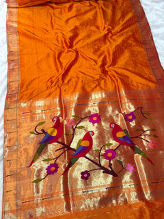 Single Muniya Paithani (View 3) - Shubham Paithani Yeola - Angle 3
