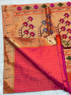 Single Muniya Paithani (View 2) - Shubham Paithani Yeola - Angle 2